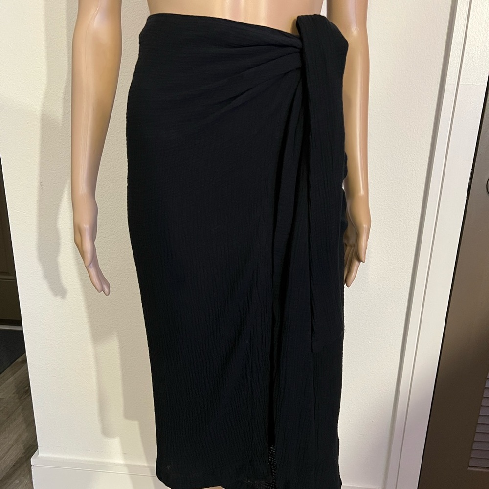 Alasdair Crinkle Cotton Midi Wrap Skirt NWT